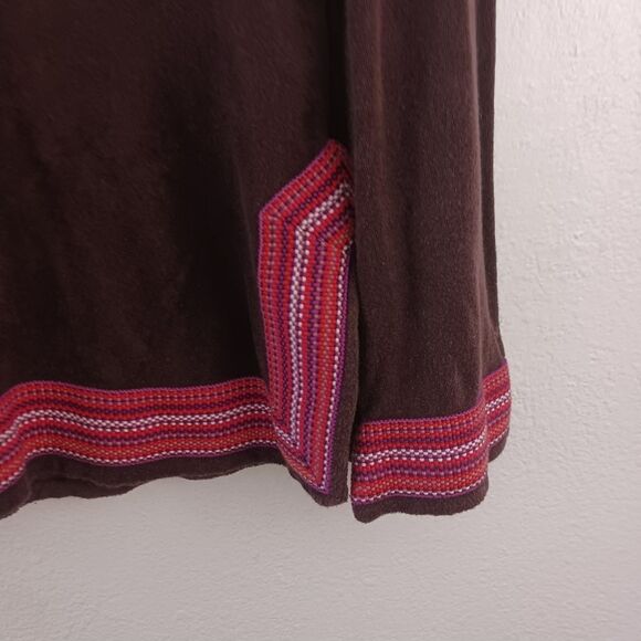 Tory Burch Espresso & Raspberry Stripe Terry Cloth Resort Tunic Beach Swim XS - Picture 3 of 6